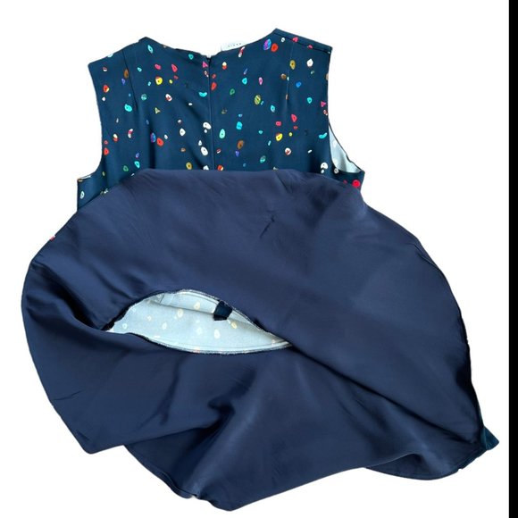 Akris Punto Novelty Abstract Print Asymmetric Peplum Blouse - Picture 6 of 7